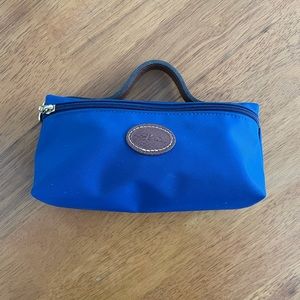 Longchamp cosmetic trousse Le Pliage nylon authentic in color LIGHT BLUE
